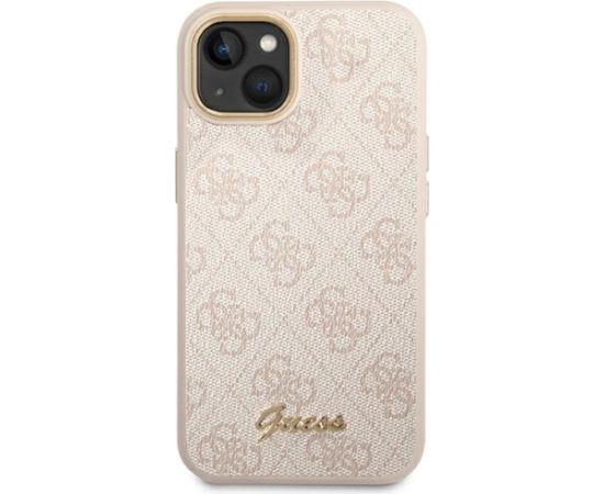 Guess PC|TPU 4G Metal Camera Outline Case for iPhone 14 Pink