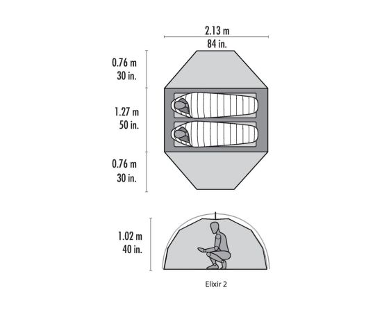 MSR Elixir 2 Tent - Gray V2 telts