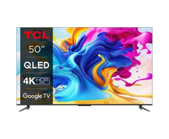 TV Set TCL 50" 4K Smart QLED Wireless LAN Bluetooth Google TV Black 50C643