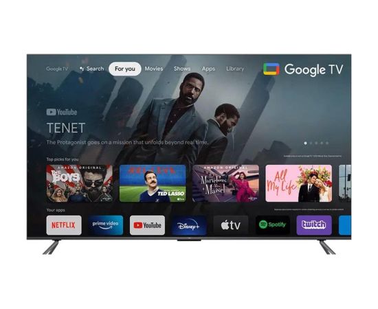 TV Set TCL 50" 4K Smart QLED Wireless LAN Bluetooth Google TV Black 50C643