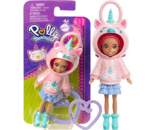 Mattel Polly Pocket: Hoodie Buddy - Unicorn Doll (HKW02)