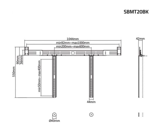 Nedis SBMT20BK Soundbara stiprinajums