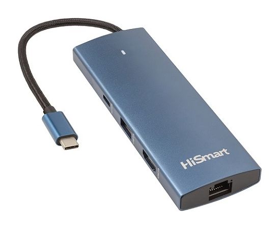 Extradigital Aдаптер USB Type-C - HDMI, LAN, 3x USB Type-A, 1x USB Type-C, PD100W, SD+TF