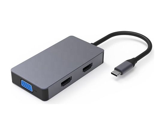 Extradigital Adapter USB Type-C - 2x HDMI, 1x VGA, 1x USB Type-A, 1x USB Type-C PD60W