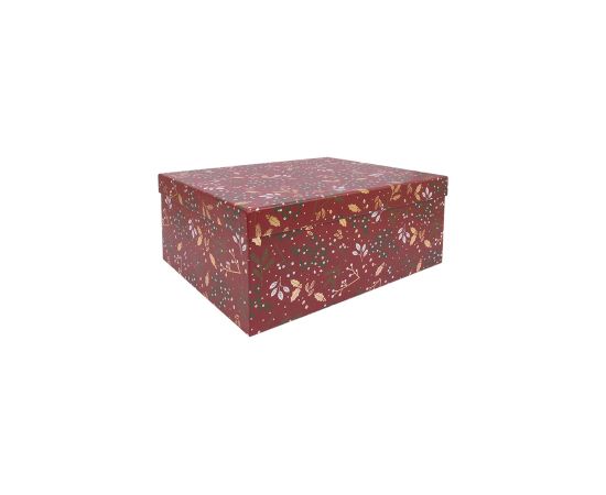 Box ARIEL-9, with a lid 21x15xH9cm, red/gold