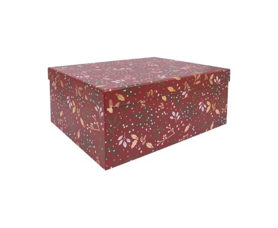 Box ARIEL-4, with a lid 31x23xH14cm, red/gold