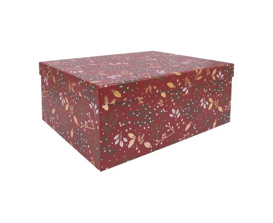 Box ARIEL-3, with a lid 33x25,5xH14,5cm, red/gold