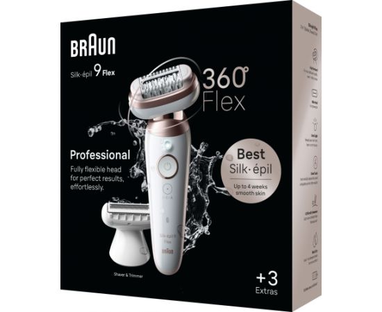 BRAUN SES9-030 3D Silk 9 epilators 3D RST, komplektā uzgaļi