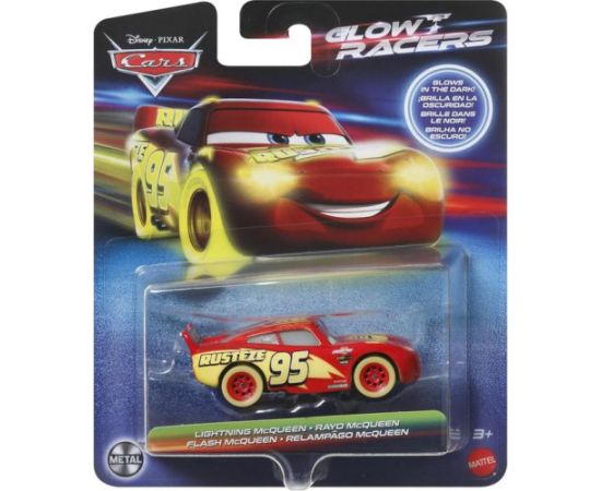 Mattel Disney Cars: Glow Racers - Lightning Mcqueen Vehicle (HPG77)