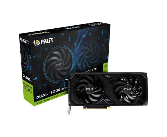 Graphics Card PALIT NVIDIA GeForce RTX 4070 12 GB GDDR6 192 bit PCIE 4.0 16x GPU 1920 MHz Dual Slot Fansink 1xHDMI 3xDisplayPort NE64070019K9-1048D