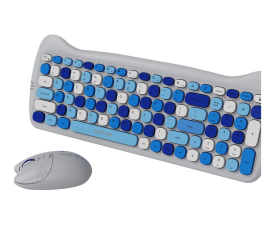 CANYON HSET-W6 EN Keyboard+Mouse Kitty Edition AAA+АА Wireless Blue