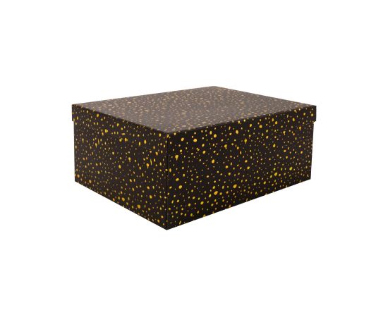 Box DIANA-7, with a lid 25x18xH10,5cm, black/gold