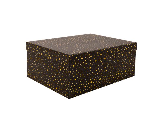 Box DIANA-5, with a lid 29x22xH12,5cm, black/gold