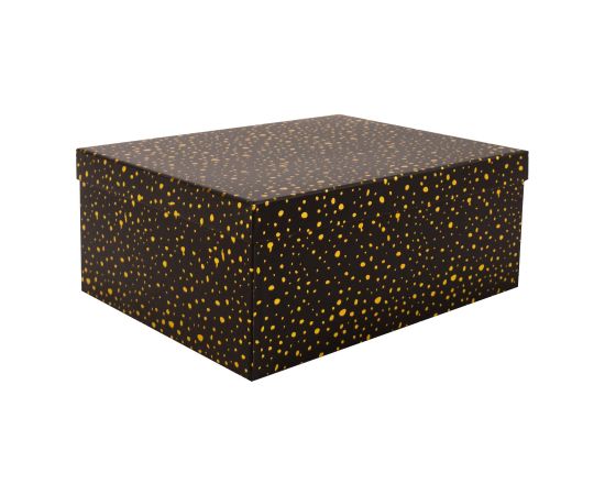 Box DIANA-3, with a lid 33x25,5xH14,5cm, black/gold