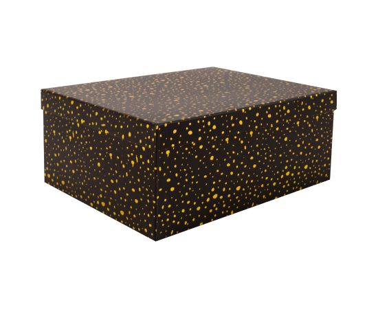 Box DIANA-1, with a lid 37,5x29xH16cm, black/gold