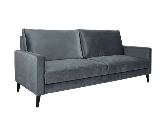 Sofa bed ANNA with storage box, grey velvet