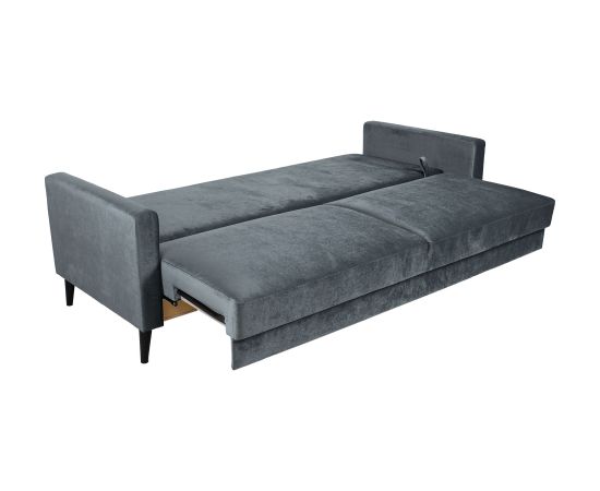 Sofa bed ANNA with storage box, grey velvet