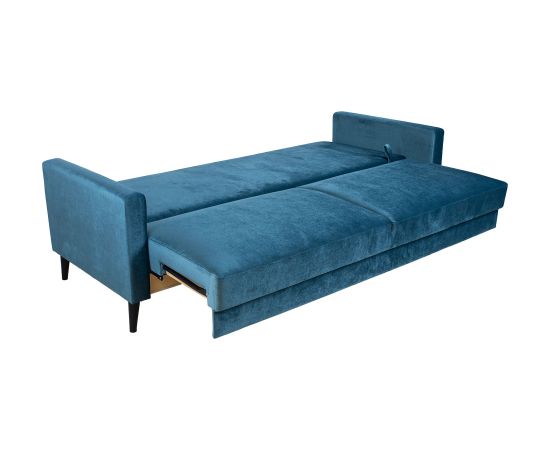 Sofa bed ANNA with storage box, bluish green velvet