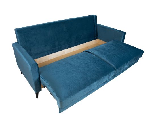 Sofa bed ANNA with storage box, bluish green velvet