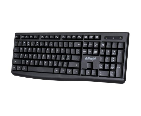 Activejet K-3803SW Keyboard wireless battery powered by 1x 1.5V AAA black