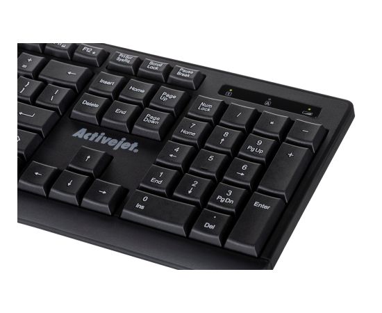 Activejet K-3803SW Keyboard wireless battery powered by 1x 1.5V AAA black