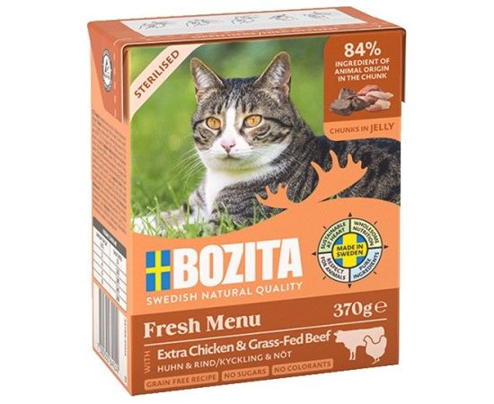 BOZITA Fresh Menu Sterilised Extra Chicken with beef  - wet cat food - 370g