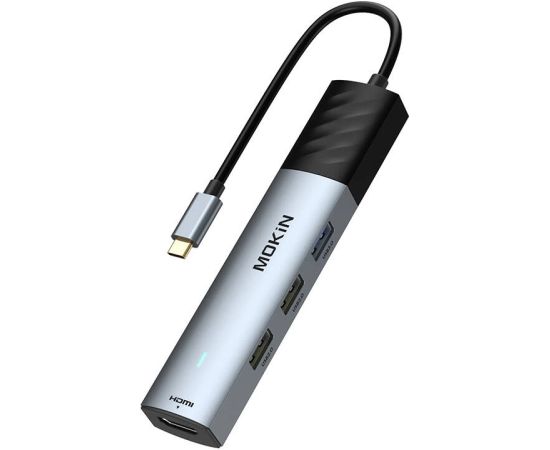 HUB 5in1 MOKiN USB-C PD 3.0 100W (silver)