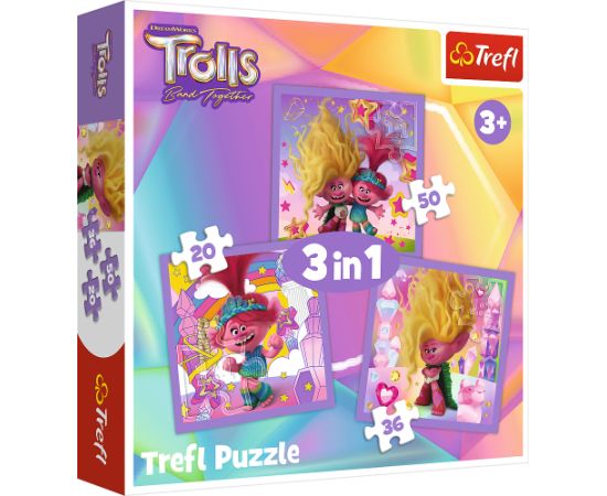 TREFL TROLLS Комплект пазлов 3в1 Тролли 3