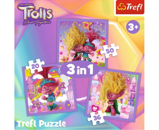 TREFL TROLLS Комплект пазлов 3в1 Тролли 3