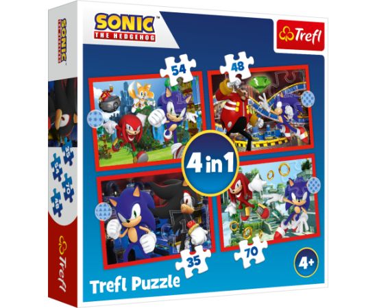 TREFL SONIC Pužļu komplekts 4in1 Sonic