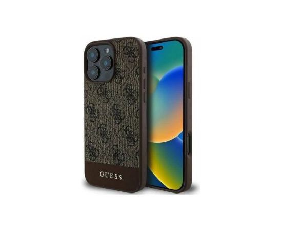 Guess Apple  iPhone 16 Pro Max PU 4G Stripe Case Brown