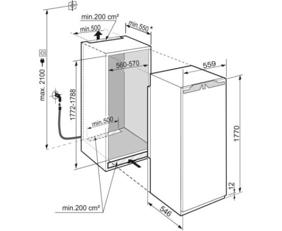 Liebherr IRBDI 5180 BioFresh, 178cm Ledusskapism, iebūvējams