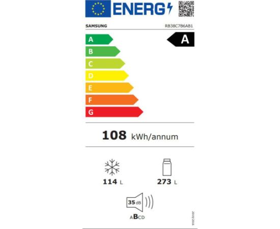 Samsung RB38C7B6AB1/EF 203cm NoFrost BeSpoke Ledusskapis