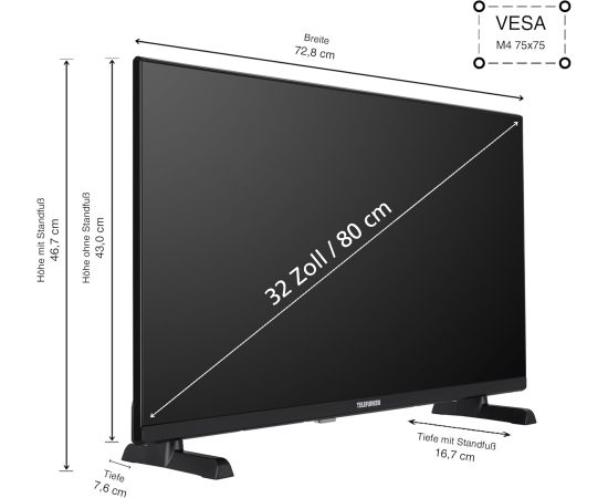 Телевизор Telefunken XF32TO750S, LED - 32"