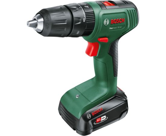 Bosch cordless impact drill EasyImpact 18V-40 + SystemBox (green/black, 2x Li-ion battery 1.5Ah, POWER FOR ALL ALLIANCE)