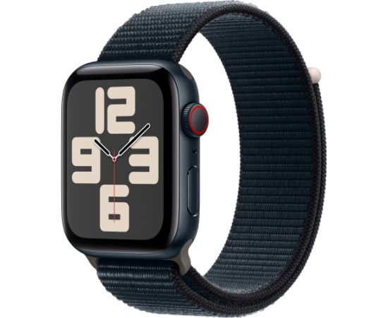 Apple Watch SE (2023), Smartwatch (dark blue/dark blue, 44 mm, Sport Loop, Aluminum, Cellular)