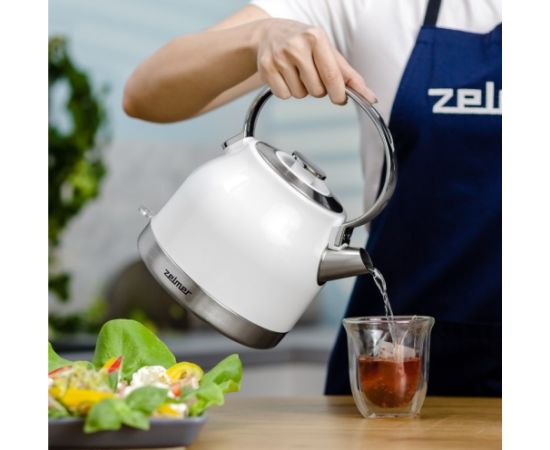 Zelmer ZCK7940 electric kettle 1.5 L 2200 W Stainless steel, White