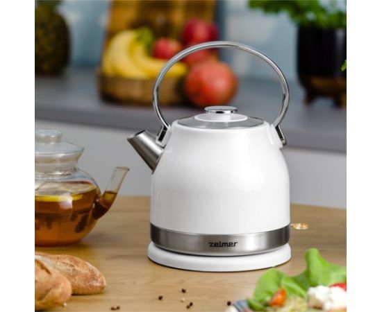 Zelmer ZCK7940 electric kettle 1.5 L 2200 W Stainless steel, White