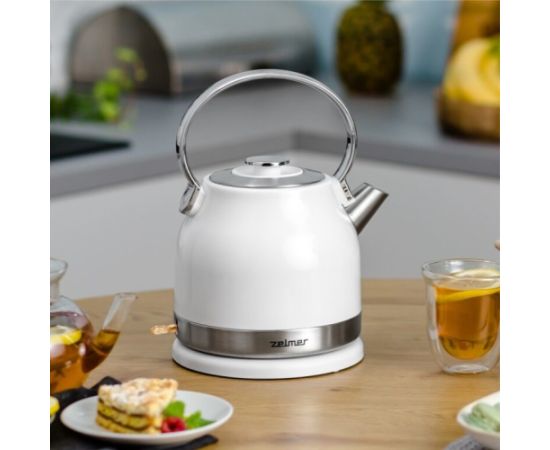 Zelmer ZCK7940 electric kettle 1.5 L 2200 W Stainless steel, White