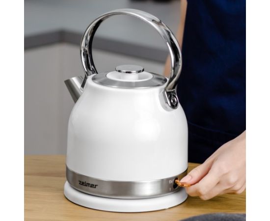 Zelmer ZCK7940 electric kettle 1.5 L 2200 W Stainless steel, White