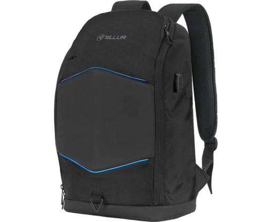 Tellur 15.6 Notebook Backpack Illuminated Strip, USB port, black