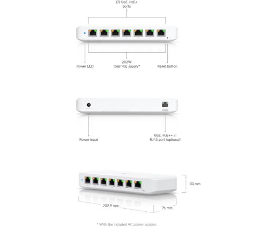 Switch UBIQUITI Ultra USW-Ultra-210W (202W) 30 Watts USW-ULTRA-210W