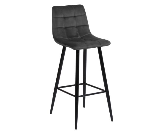 Bar chair CHILLI brownish gray velvet