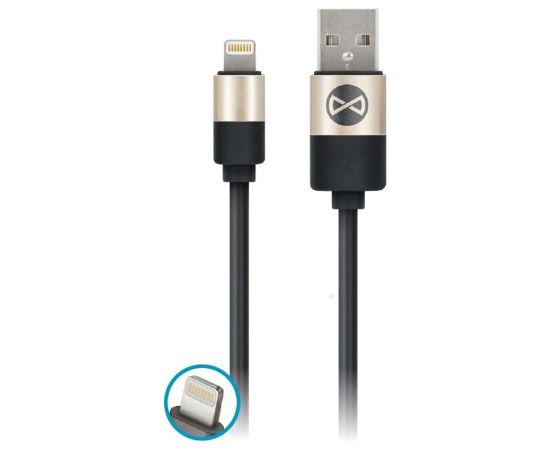 Forever Modern kabelis USB - Lightning 1,0 m 2A melns