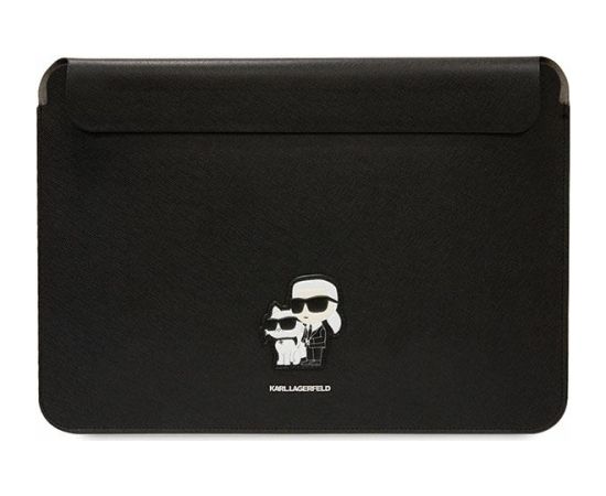 Karl Lagerfeld Saffiano Karl and Choupette NFT Computer Sleeve 13|14" Black