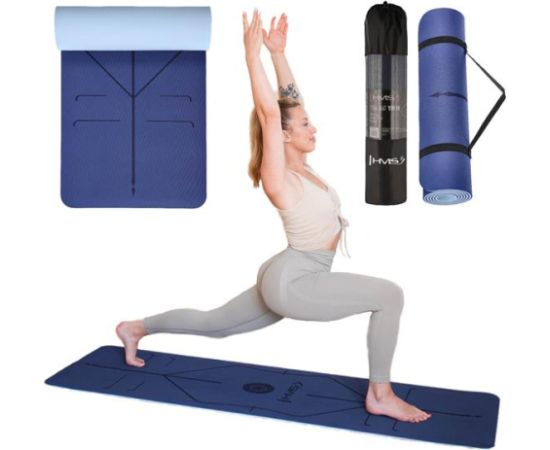 Jogas paklājiņš YM10 YOGA MAT TPE DARK BLUE HMS