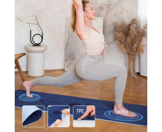 Jogas paklājiņš YM10 YOGA MAT TPE DARK BLUE HMS