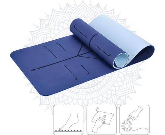 Jogas paklājiņš YM10 YOGA MAT TPE DARK BLUE HMS