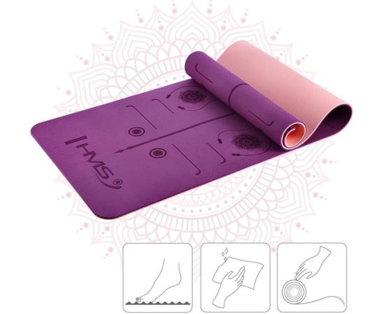 Jogas paklājiņš YM10 YOGA MAT TPE VIOLET HMS