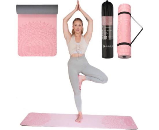 Jogas paklājiņš YM10 YOGA MAT TPE LIGHT PINK HMS